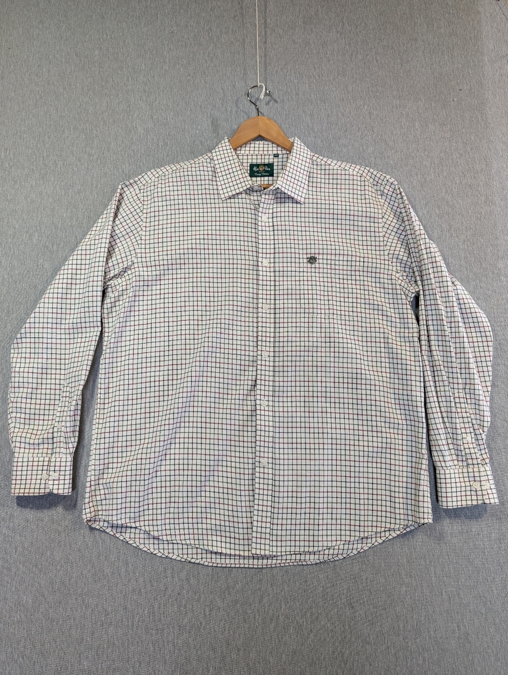 Alan Paine Country Collection Plaid Shirt Men's 3XL Green Red White